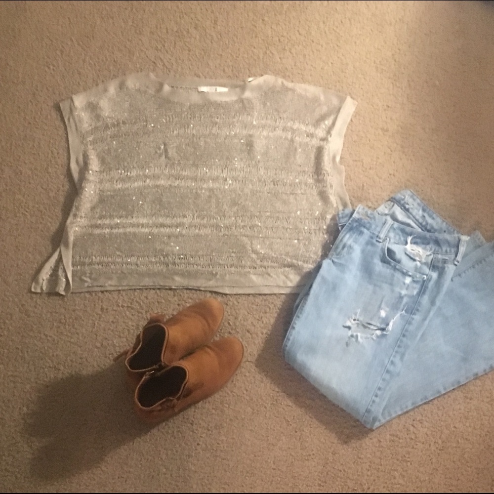 Sequined knit top